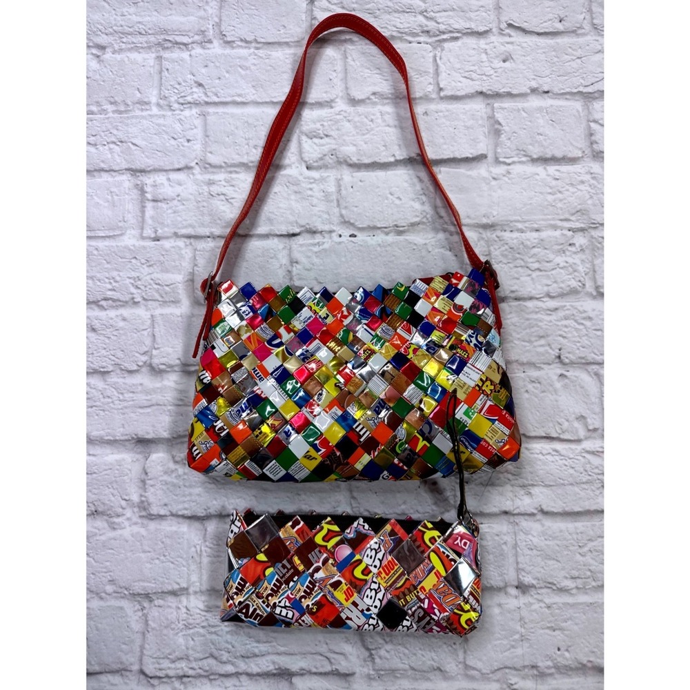 Nahui Ollin Recycled Wrapper Bag Set Womens Medium Multi Excellent Woven Pop Y2K